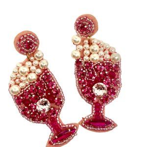 ⭐️💍💍FREE Alcohol Drink Bubble Pop Art Deco Party Rhinestone Classy Earrings